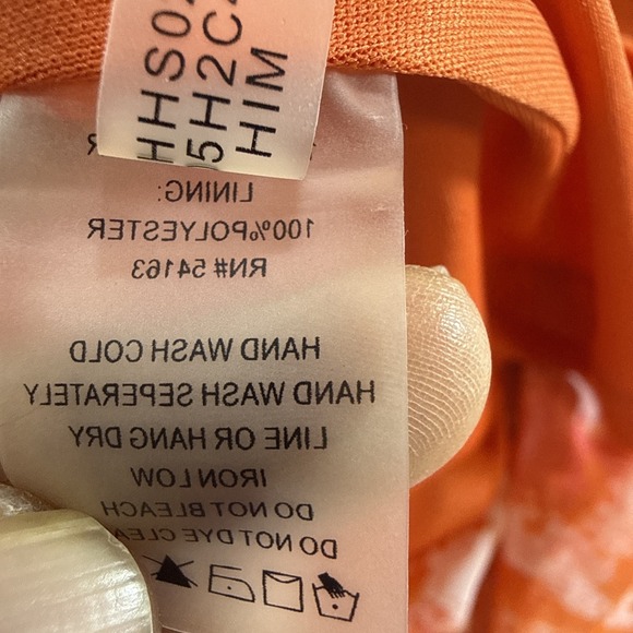 Calvin Klein Dress 12 Orange Pink Chain Halter Shift Cocktail Formal Summer - Picture 13 of 13